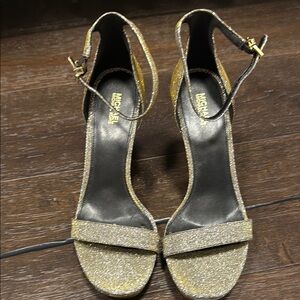 Michael Kors Gold Heels Glittery Evening Shoes